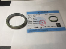 Load image into Gallery viewer, 49mm certified Type A 100% Natural icy watery yellow black(WuJi) oval Jadeite Jade bangle BM113-2674