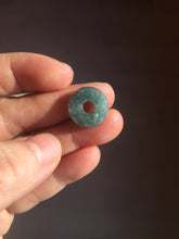 Load image into Gallery viewer, 15mm Type A 100% Natural blue light green dark green gray Guatemala Jadeite Jade Safety Guardian Button donuts Pendant group AU82