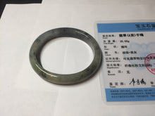 Load image into Gallery viewer, 49mm certified Type A 100% Natural icy watery yellow black(WuJi) oval Jadeite Jade bangle BM113-2674