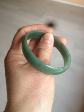 Load image into Gallery viewer, 51.6mm certified Type A 100% Natural oily dark green thin style Jadeite jade bangle M87-2820