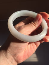 Load image into Gallery viewer, 58mm Certified type A 100% Natural light green/white Jadeite bangle AR118-0253