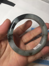 Load image into Gallery viewer, Shopify only. 56.5mm certified 100% natural type A dark green white jadeite jade bangle BN88-4487