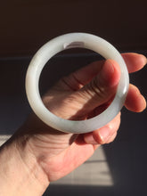 Load image into Gallery viewer, 58mm Certified type A 100% Natural light green/white Jadeite bangle AR118-0253