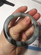 Load image into Gallery viewer, Shopify only. 56.5mm certified 100% natural type A dark green white jadeite jade bangle BN88-4487