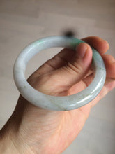 Load image into Gallery viewer, 56.4mm certificated Type A 100% Natural sunny green/white Jadeite Jade bangle Z130-2353