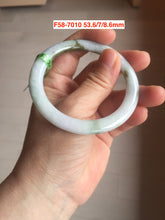 Load image into Gallery viewer, 53.6mm 100% natural Type A brown green white flat round cut jadeite jade bangle F58-7010