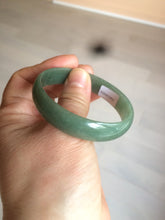 Load image into Gallery viewer, 51.6mm certified Type A 100% Natural oily dark green thin style Jadeite jade bangle M87-2820
