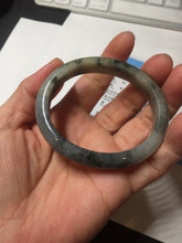 Load image into Gallery viewer, 49mm certified Type A 100% Natural icy watery yellow black(WuJi) oval Jadeite Jade bangle BM113-2674