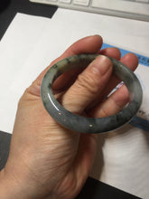 Load image into Gallery viewer, 49mm certified Type A 100% Natural icy watery yellow black(WuJi) oval Jadeite Jade bangle BM113-2674