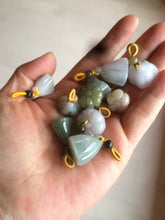Load image into Gallery viewer, 100% Natural type A dark green/purple/gray Jadeite Jade lotus pod hanger BF40