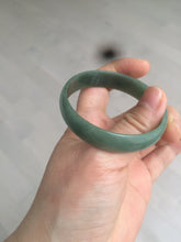 Load image into Gallery viewer, 51.6mm certified Type A 100% Natural oily dark green thin style Jadeite jade bangle M87-2820