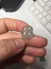 Load image into Gallery viewer, Type A 100% Natural icy watery light green/gray jadeite Jade flower Pendant BQ41