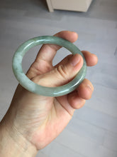 Load image into Gallery viewer, 55.5mm Certified type A 100% Natural light green gray round cut Jadeite bangle PD41-9580