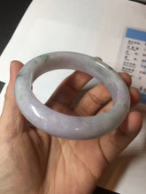 Load image into Gallery viewer, 55mm Certified 100% natural Type A light purple with sunny flying flowers jadeite jade bangle BL107-8720