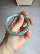 Load image into Gallery viewer, 55.5mm Certified type A 100% Natural light green gray round cut Jadeite bangle PD41-9580