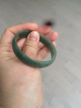 Load image into Gallery viewer, 51.6mm certified Type A 100% Natural oily dark green thin style Jadeite jade bangle M87-2820