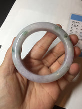 Load image into Gallery viewer, 55mm Certified 100% natural Type A light purple with sunny flying flowers jadeite jade bangle BL107-8720