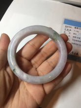 Load image into Gallery viewer, 55mm Certified 100% natural Type A light purple with sunny flying flowers jadeite jade bangle BL107-8720