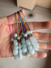 Load image into Gallery viewer, Type A 100% Natural white/green/purple Four Seasons Fortune Beans jadeite jade hanger group BF39