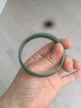 Load image into Gallery viewer, 51.6mm certified Type A 100% Natural oily dark green thin style Jadeite jade bangle M87-2820