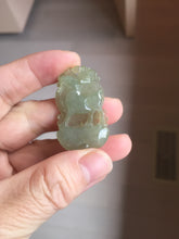 Load image into Gallery viewer, Type A 100% Natural Icy Watery Light Green gray (淡油冰)Jadeite Jade Greatest of All Time Goat Pendant PC231