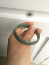 Load image into Gallery viewer, 51.6mm certified Type A 100% Natural oily dark green thin style Jadeite jade bangle M87-2820