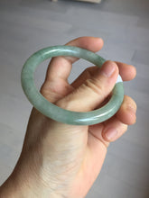 Load image into Gallery viewer, 55.8mm Certified type A 100% Natural light green gray round cut Jadeite bangle PD40-9581