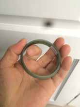 Load image into Gallery viewer, 51.6mm certified Type A 100% Natural oily dark green thin style Jadeite jade bangle M87-2820