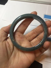 Load image into Gallery viewer, 61mm Certified Type A 100% Natural deep sea dark green/blue/gray/black Guatemala Jadeite bangle PB113-6424