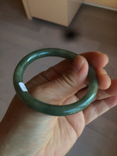 Load image into Gallery viewer, 50.5mm certificated Type A 100% Natural dark green/gray round cut oval Jadeite Jade bangle BK47-2879