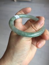 Load image into Gallery viewer, 55.8mm Certified type A 100% Natural light green gray round cut Jadeite bangle PD40-9581