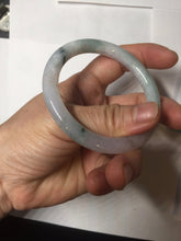 Load image into Gallery viewer, 53.3mm Certified Type A 100% Natural light green purple with green floating flowers round cut Jadeite bangle PB169-4722