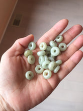 Load image into Gallery viewer, 12-13.2mm Type A 100% Natural light green yellow brown gray Jadeite Safety Guardian Button donuts pendant PF39 Add on item