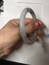 Load image into Gallery viewer, 53.3mm Certified Type A 100% Natural light green purple with green floating flowers round cut Jadeite bangle PB169-4722