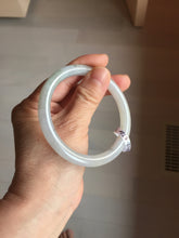 Load image into Gallery viewer, 58mm certified Type A 100% Natural white light green purple gray slim round cut Jadeite Jade bangle PB252-3720
