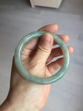 Load image into Gallery viewer, 55.8mm Certified type A 100% Natural light green gray round cut Jadeite bangle PD40-9581
