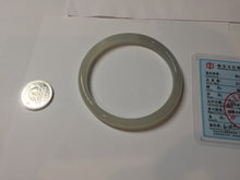 Load image into Gallery viewer, 58.8mm Certified 100% Natural light yellow/gray/pale pink slim nephrite jade bangle HN71-9076