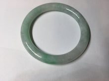 Load image into Gallery viewer, 56.5mm 100% natural type A white/sunny green round cut jadeite jade bangle BL108