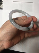 Load image into Gallery viewer, 53.3mm Certified Type A 100% Natural light green purple with green floating flowers round cut Jadeite bangle PB169-4722