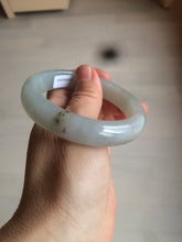 Load image into Gallery viewer, 55.9mm Certified Type A 100% Natural Icy watery white/gray/clear Jadeite Jade bangle BG20-5830