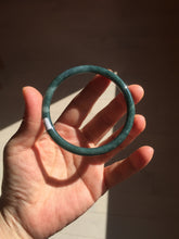 Load image into Gallery viewer, 59mm Certified Type A 100% Natural light green/blue/gray Guatemala slim round cut Jadeite bangle BP211-1014