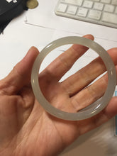 Load image into Gallery viewer, 58.8mm Certified 100% Natural light yellow/gray/pale pink slim nephrite jade bangle HN71-9076