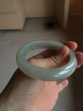 Load image into Gallery viewer, 53.5mm certified 100% natural Type A icy watery green/gray jadeite jade bangle AF86-0223