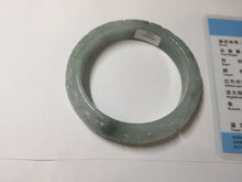 Load image into Gallery viewer, 55.5mm Certified Type A 100% Natural light green with carved Ancient Coin, Auspicious Cloud, and Lingzhi Jadeite Jade bangle PA75-6260