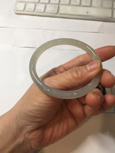 Load image into Gallery viewer, 58.8mm Certified 100% Natural light yellow/gray/pale pink slim nephrite jade bangle HN71-9076