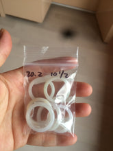Load image into Gallery viewer, 20.2mm size 10 1/2 100% natural type A green/white jadeite jade band ring G105- 10 1/2