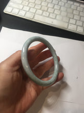 Load image into Gallery viewer, 64mm Certified Type A 100% Natural light green white round cut Jadeite Jade bangle BH93-(1935)