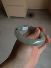 Load image into Gallery viewer, 53.5mm certified 100% natural Type A icy watery green/gray jadeite jade bangle AF86-0223