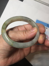 Load image into Gallery viewer, 49mm certified Type A 100% Natural icy watery yellow black(WuJi) oval Jadeite Jade bangle BM114-2667