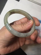 Load image into Gallery viewer, 49mm certified Type A 100% Natural icy watery yellow black(WuJi) oval Jadeite Jade bangle BM114-2667